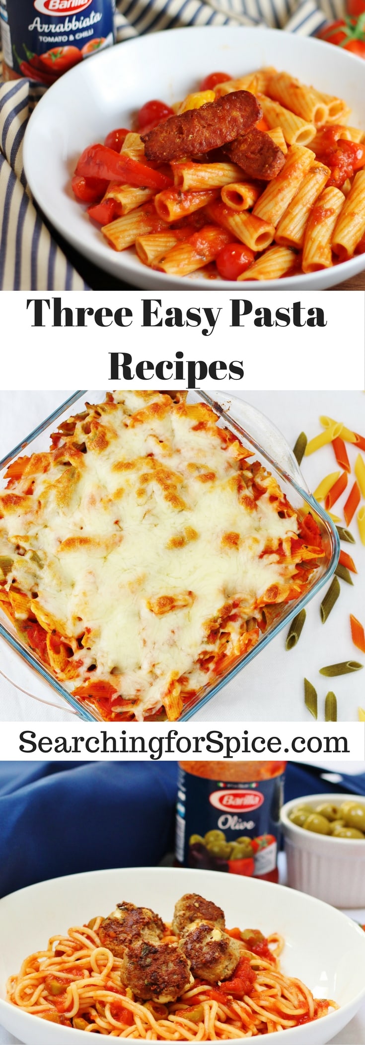 Three easy pasta recipes with Barilla pasta and sauces