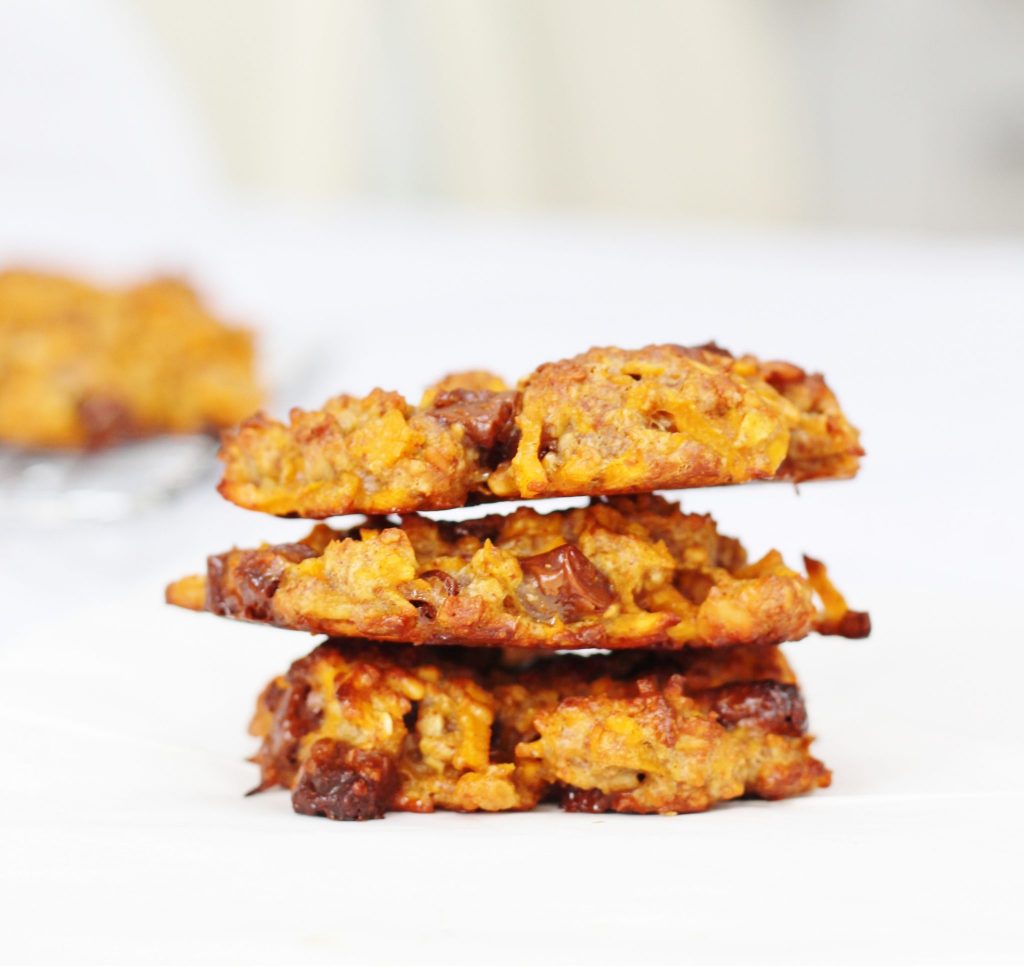 Spiralized Sweet Potato and Chocolate Chip Cookies