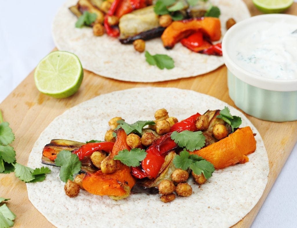 Spiced roasted chickpea tacos