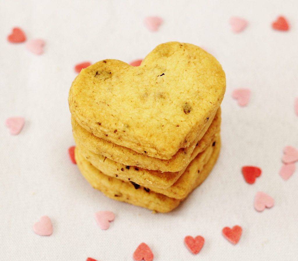 Strawberry Heart Shortbread Biscuits