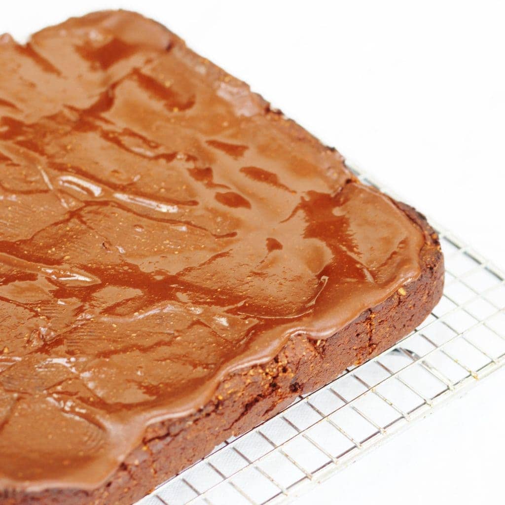 Sweet potato brownies on a cooling rack