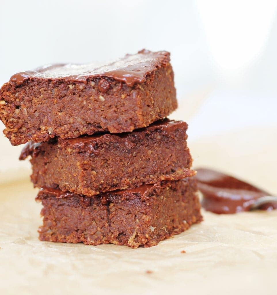 Stack of sweet potato brownies