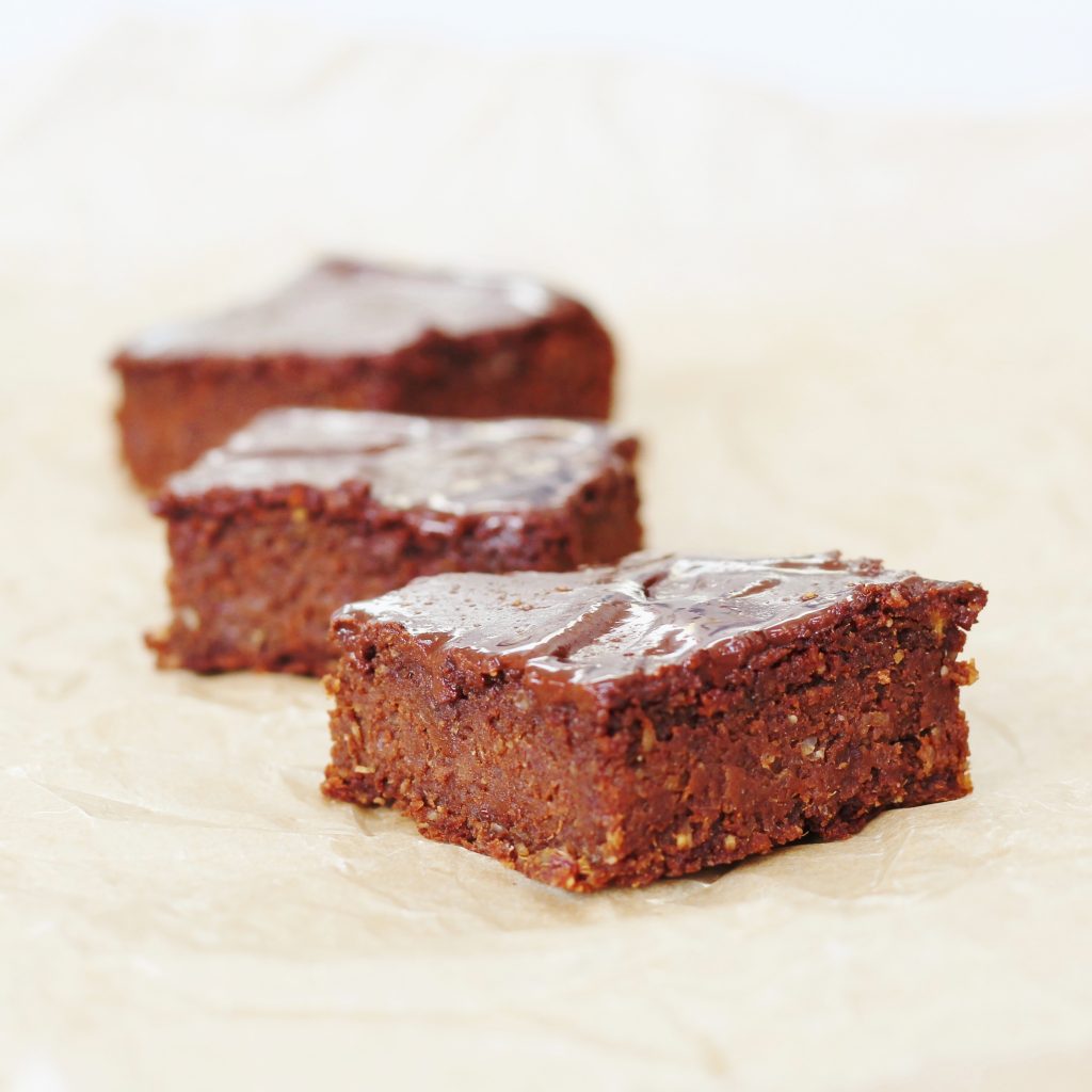 Three Sweet potato brownies