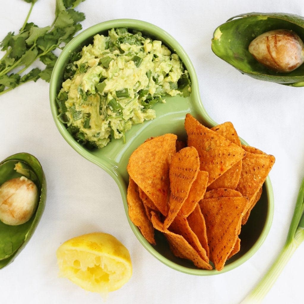 zesty lemon and herb guacamole from above