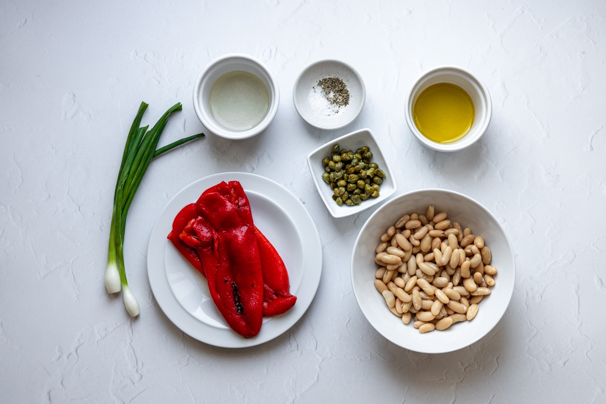 Ingredients for spanish bean salad