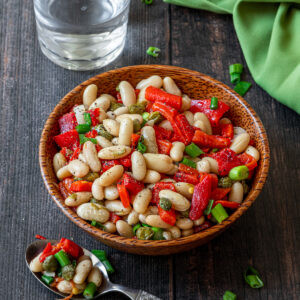 cannellini bean salad with red peppers