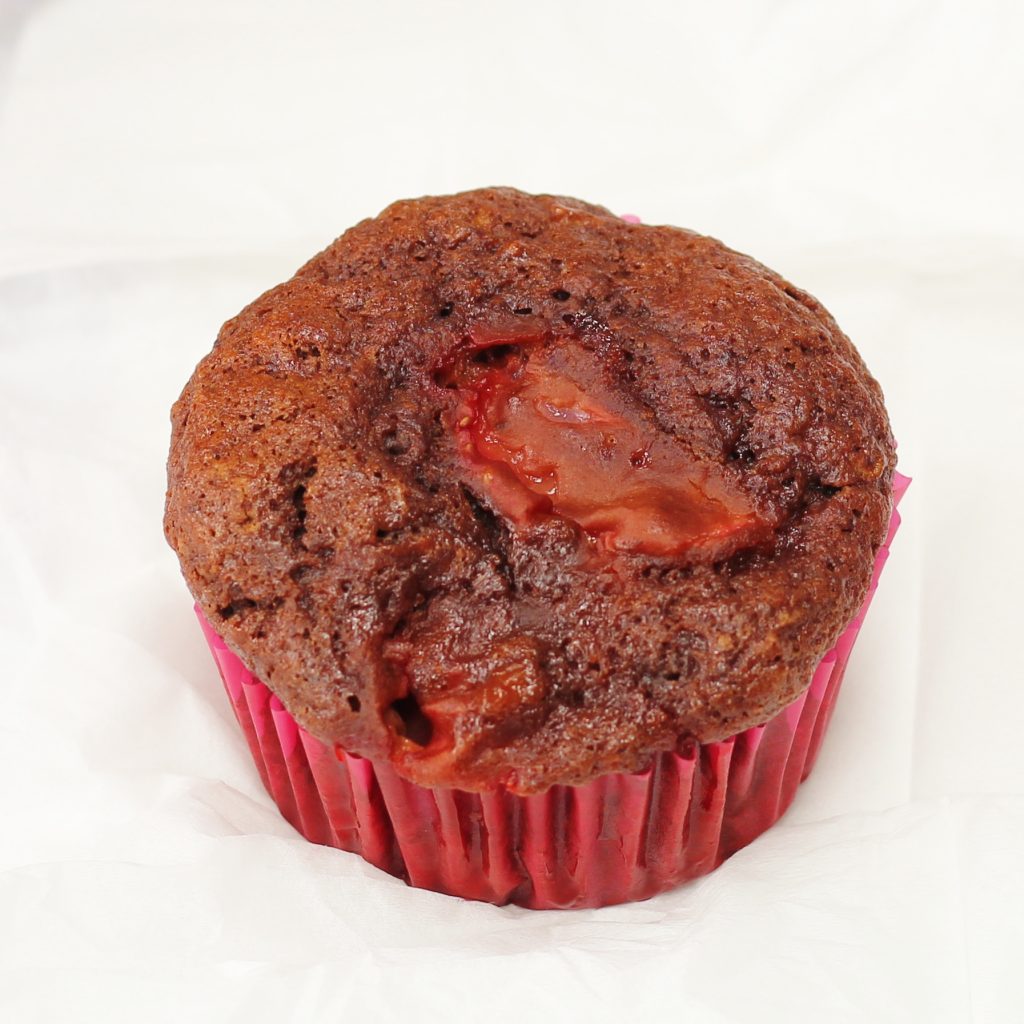 Strawberry chocolate banana muffins