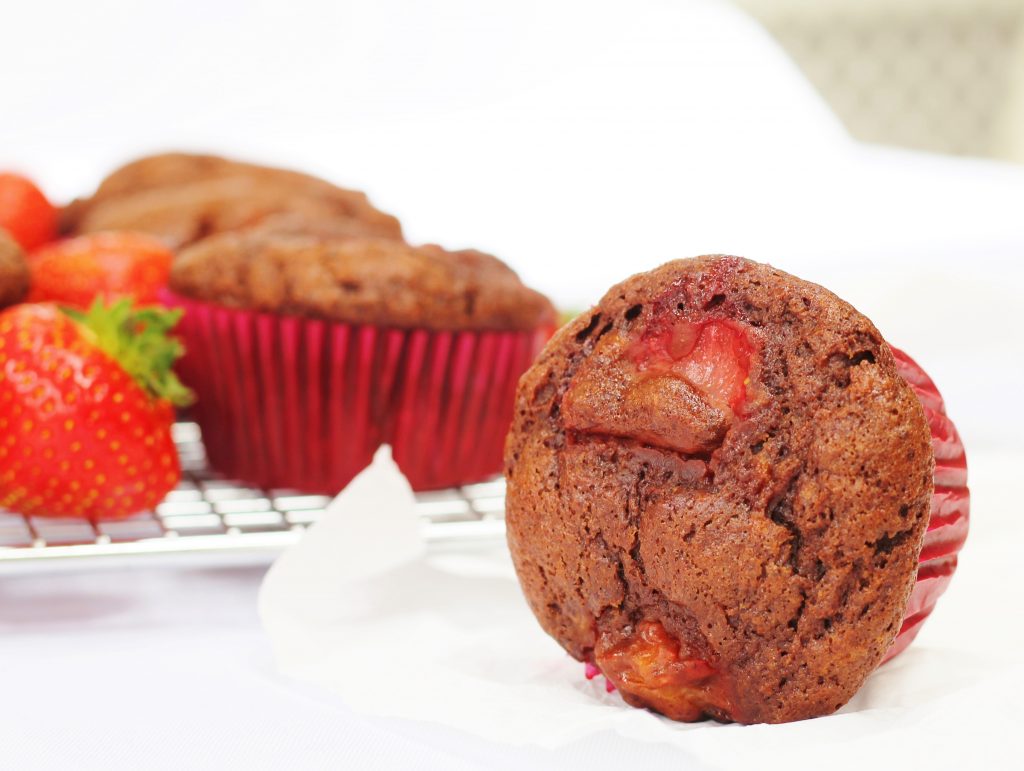 Strawberry chocolate banana muffins