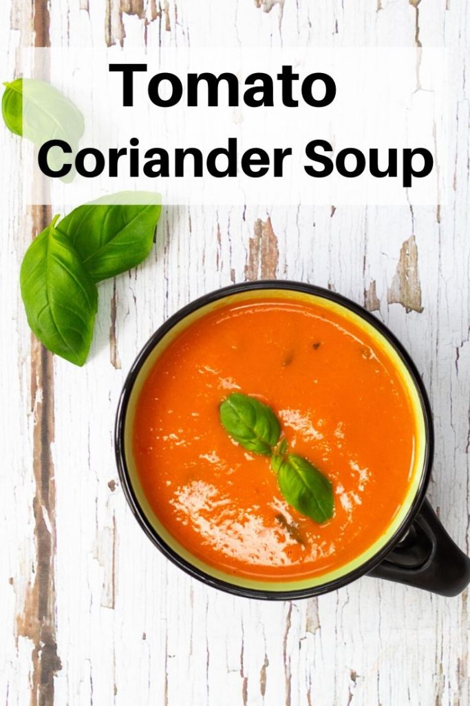 Tomato and coriander soup pin image