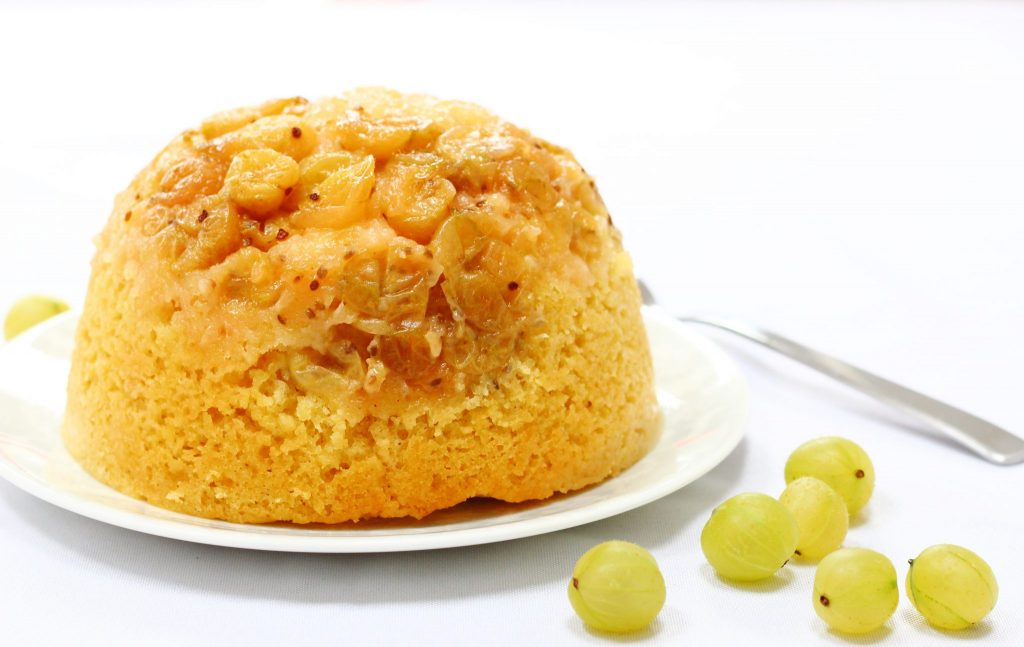 Slow cooker steamed gooseberry pudding