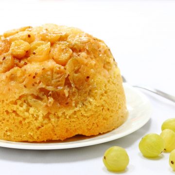 Slow cooker steamed gooseberry pudding