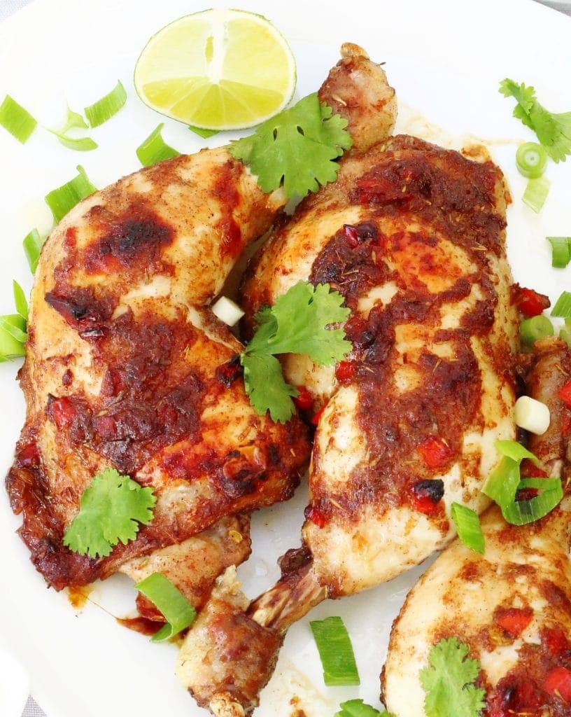 Jerk chicken legs with coriander