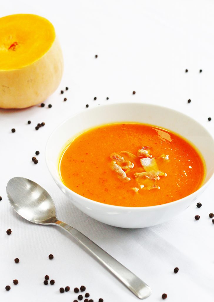 Butternut squash and bacon soup