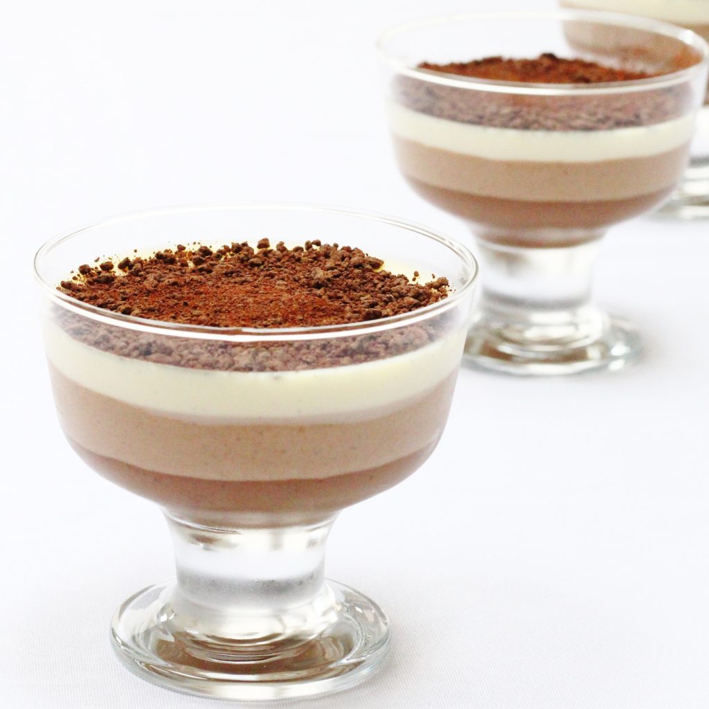 Three layered chocolate jellies