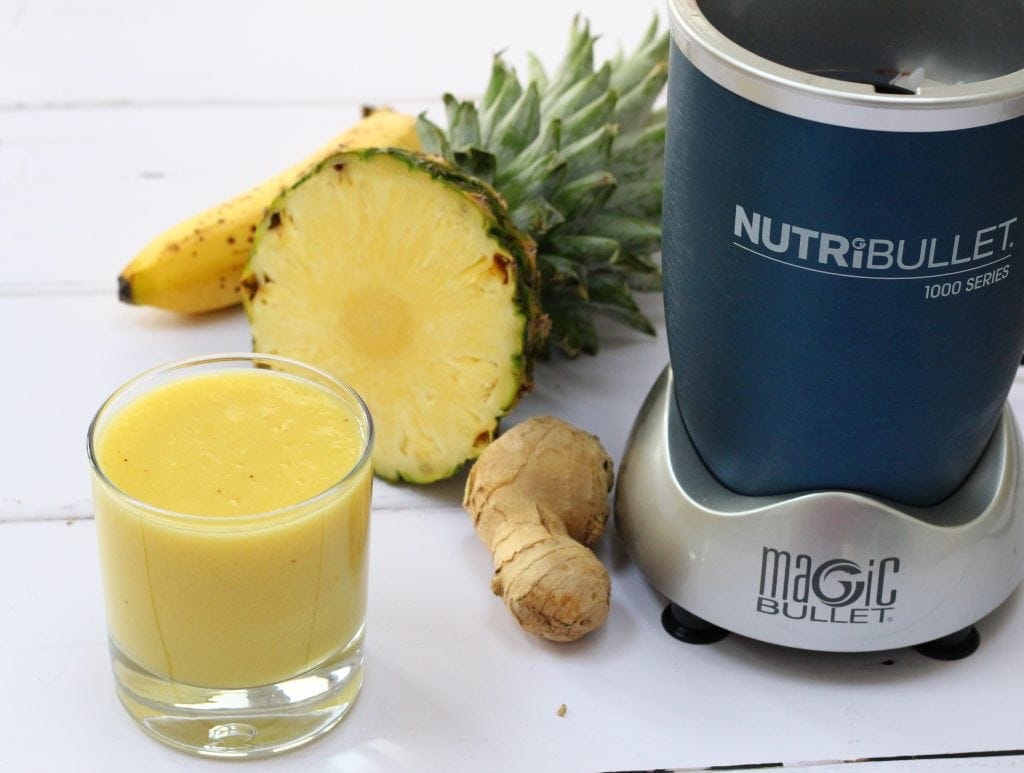 yellow smoothie and Nutribullet