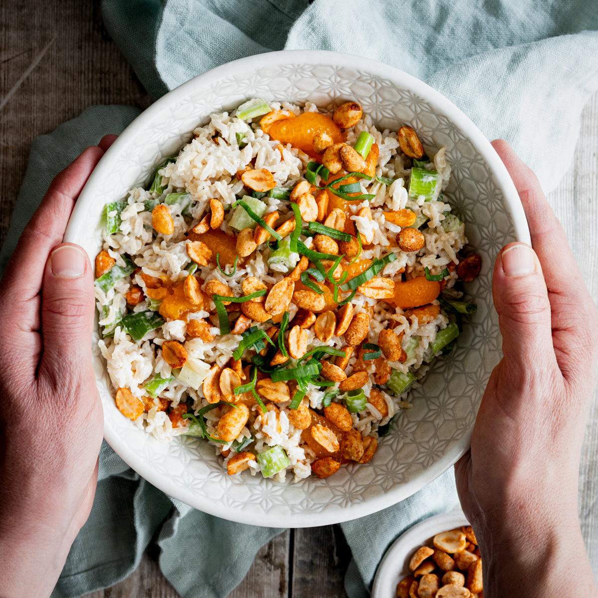 Rice salad with mandarin oranges