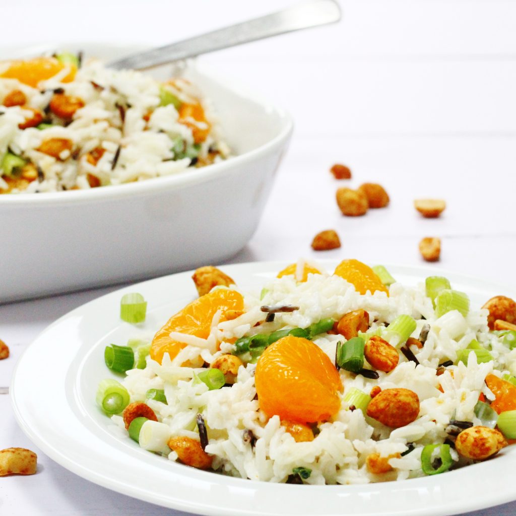 Winter Rice Salad with Mandarins and Peanuts - Searching for Spice