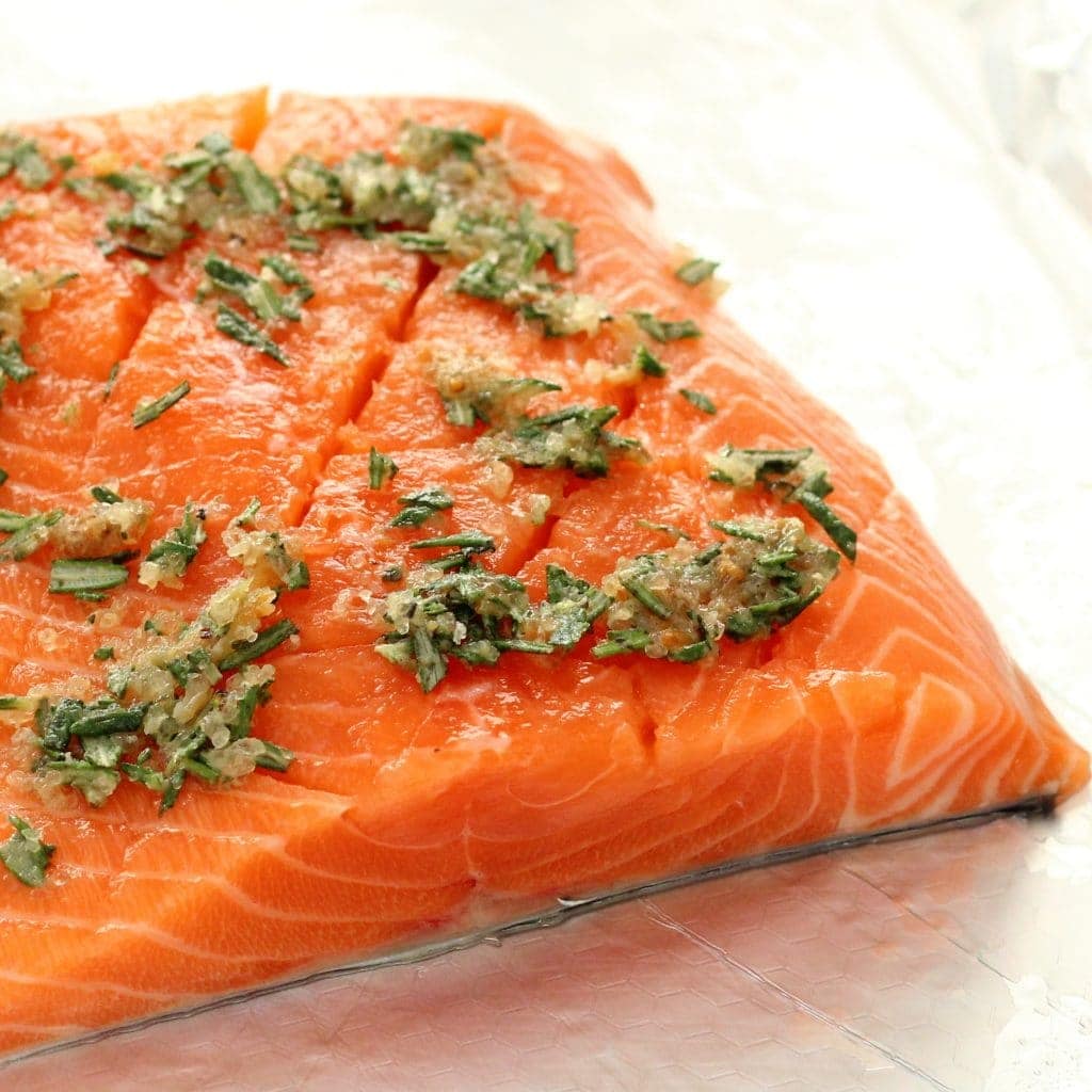 Roasted garlic and rosemary salmon