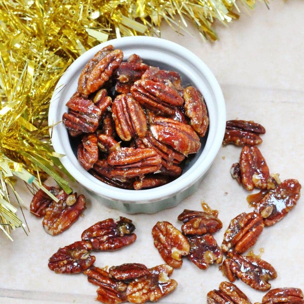 Easy caramelised pecans