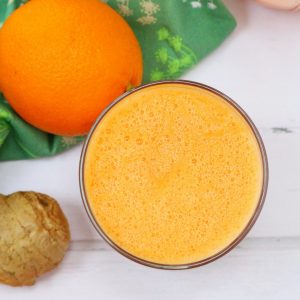 Orange smoothie with carrot and ginger