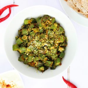 Dry curried okra