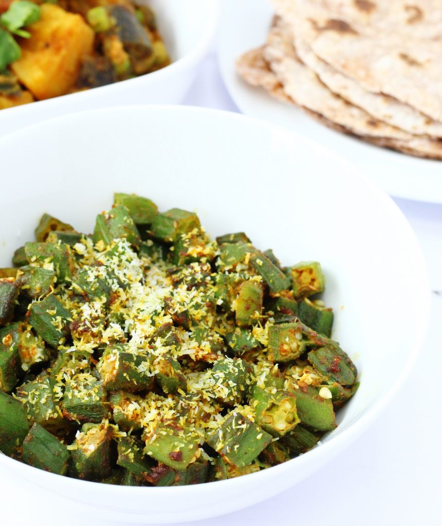 Dry curried okra