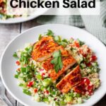 Harissa chicken salad pin image