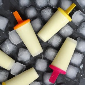 homemade coconut milk ice lollies with pineapple