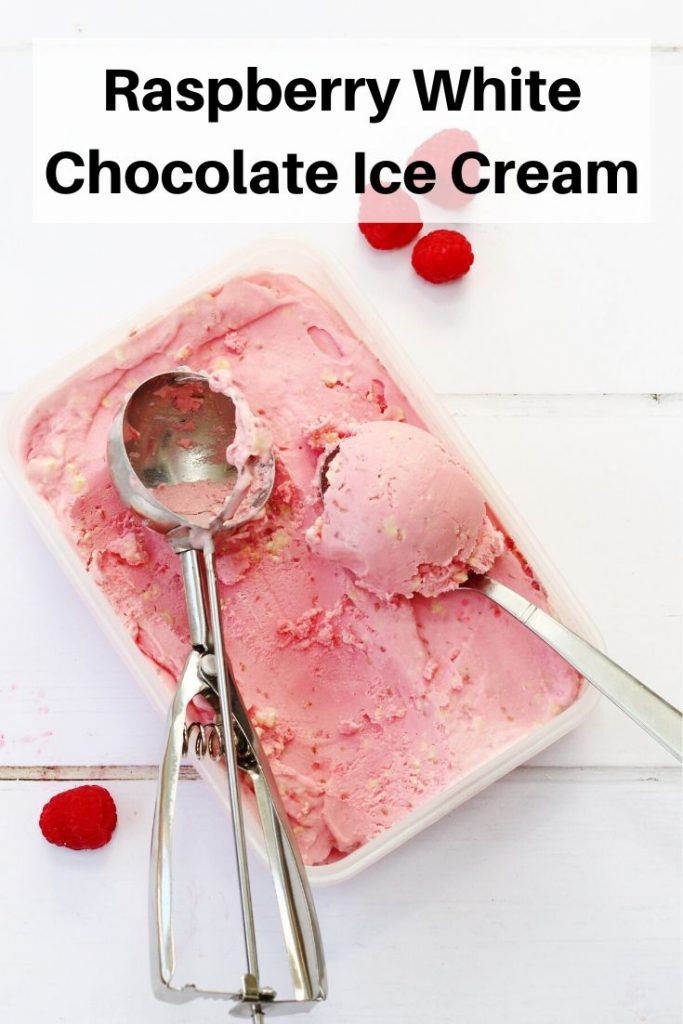 Raspberry white chocolate ice cream pin image