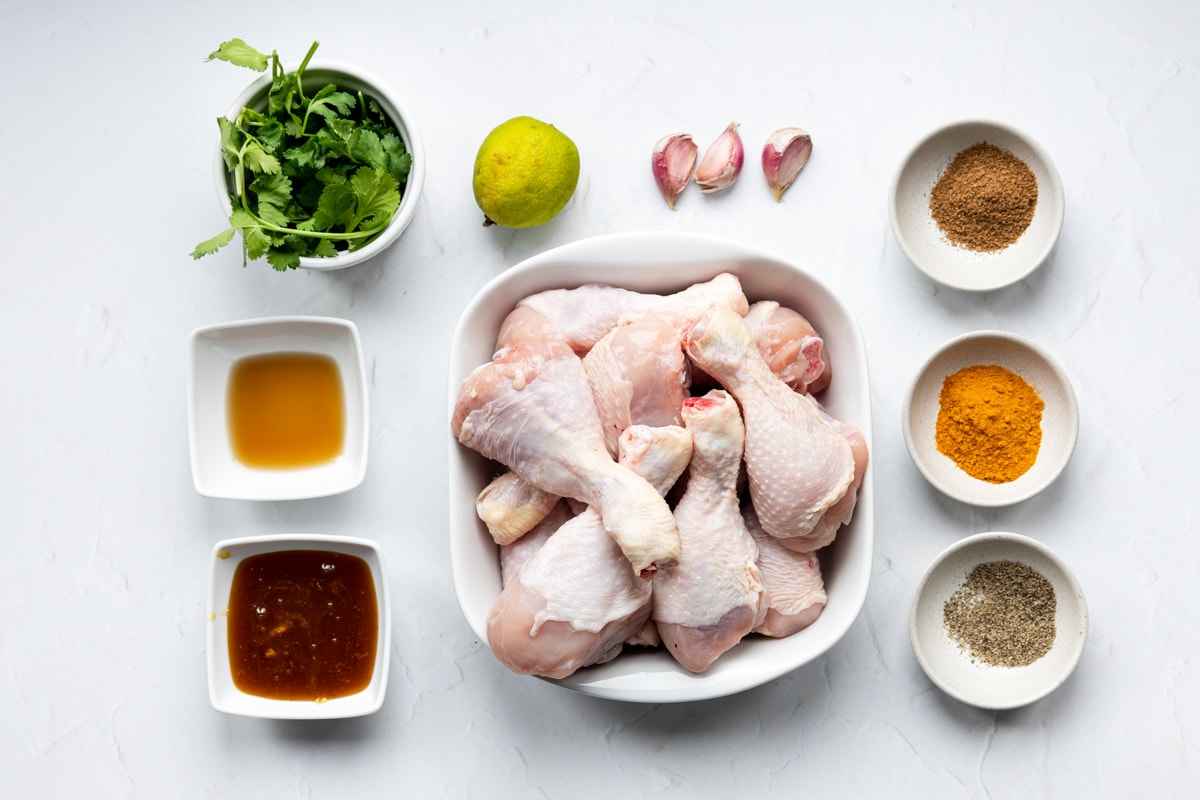 Ingredients for Thai bbq chicken legs