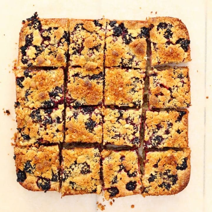 Blackberry and coconut tray bake