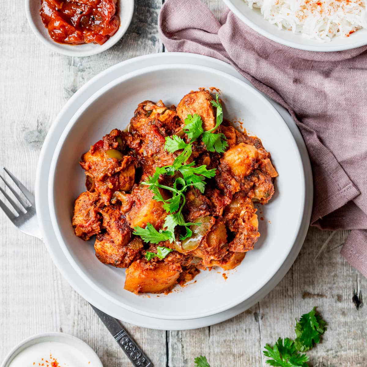 Bowl of Mauritian chicken daube