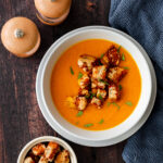 Bowl of carrot and ginger soup