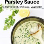 lemon and parsley sauce pin image