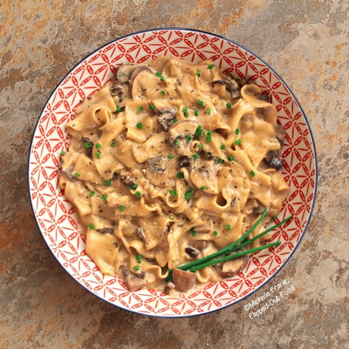 vegan mushroom stroganoff - vegan batch cooking