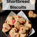 strawberry heart shortbread biscuits pin image