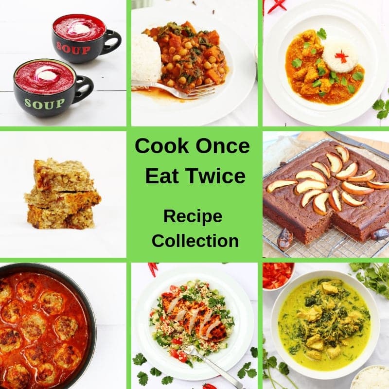 Collage or recipes that you can cook once eat twice