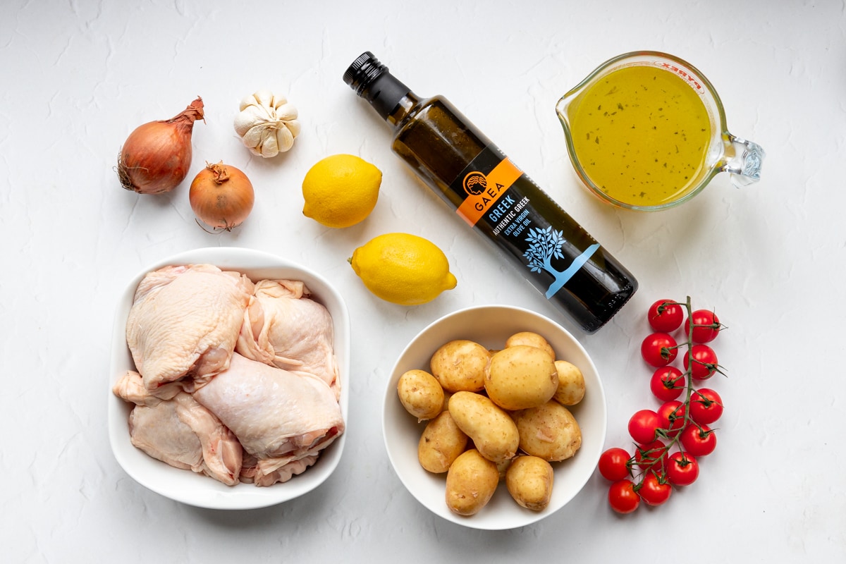 Ingredients for Greek lemon chicken