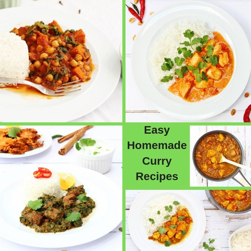 Collage of easy homemade curries