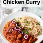 Red Goan chicken curry pin image