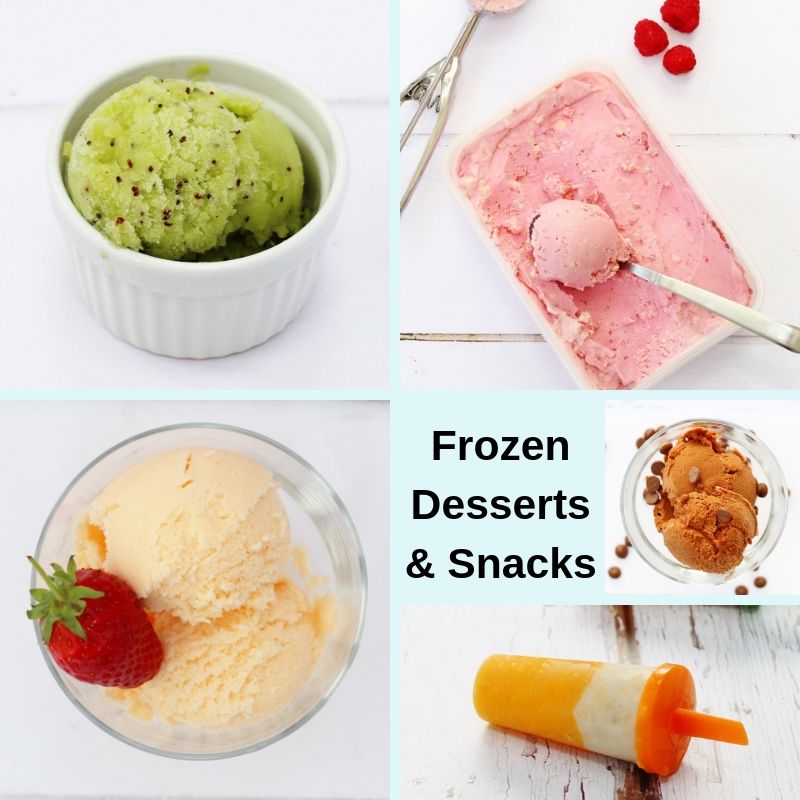 Collection of homemade frozen desserts recipes and frozen snacks