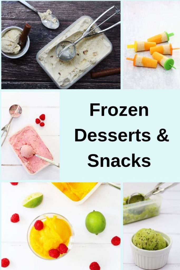 collage pin of frozen desserts and snacks