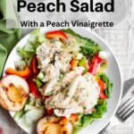 Chicken and peach salad pin image