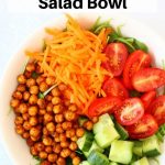 Roasted chickpea salad bowl pin image