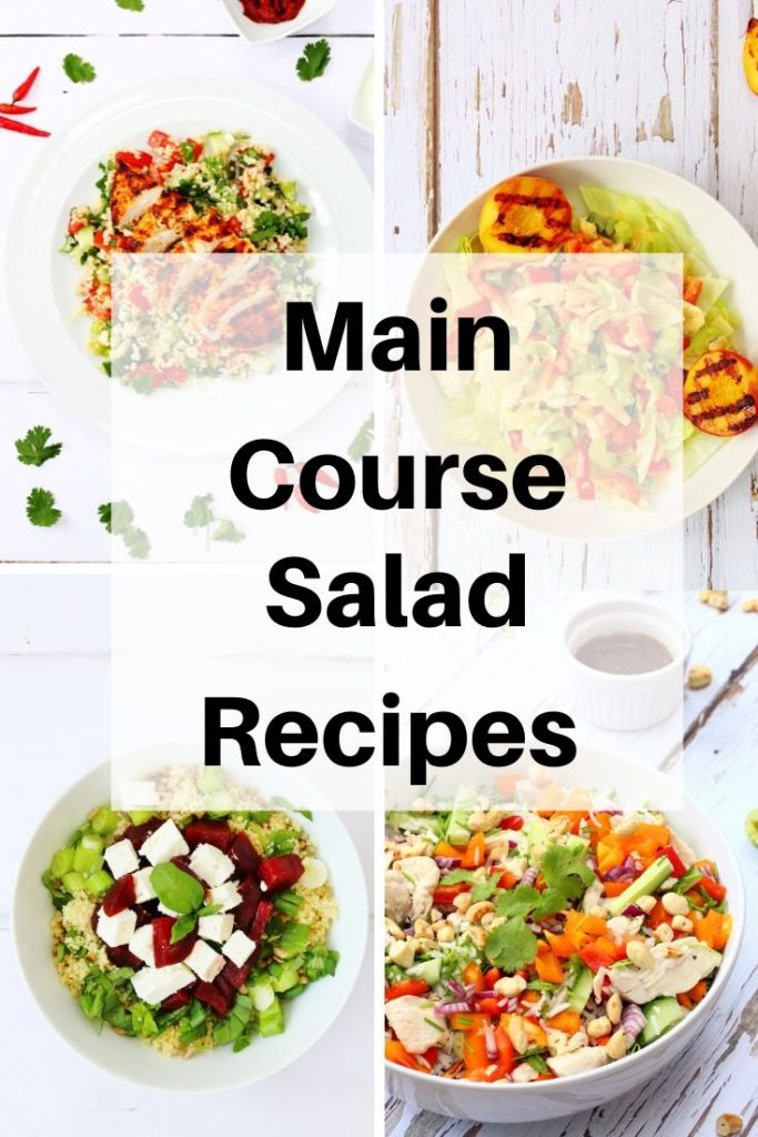 Main course salad recipes pin image