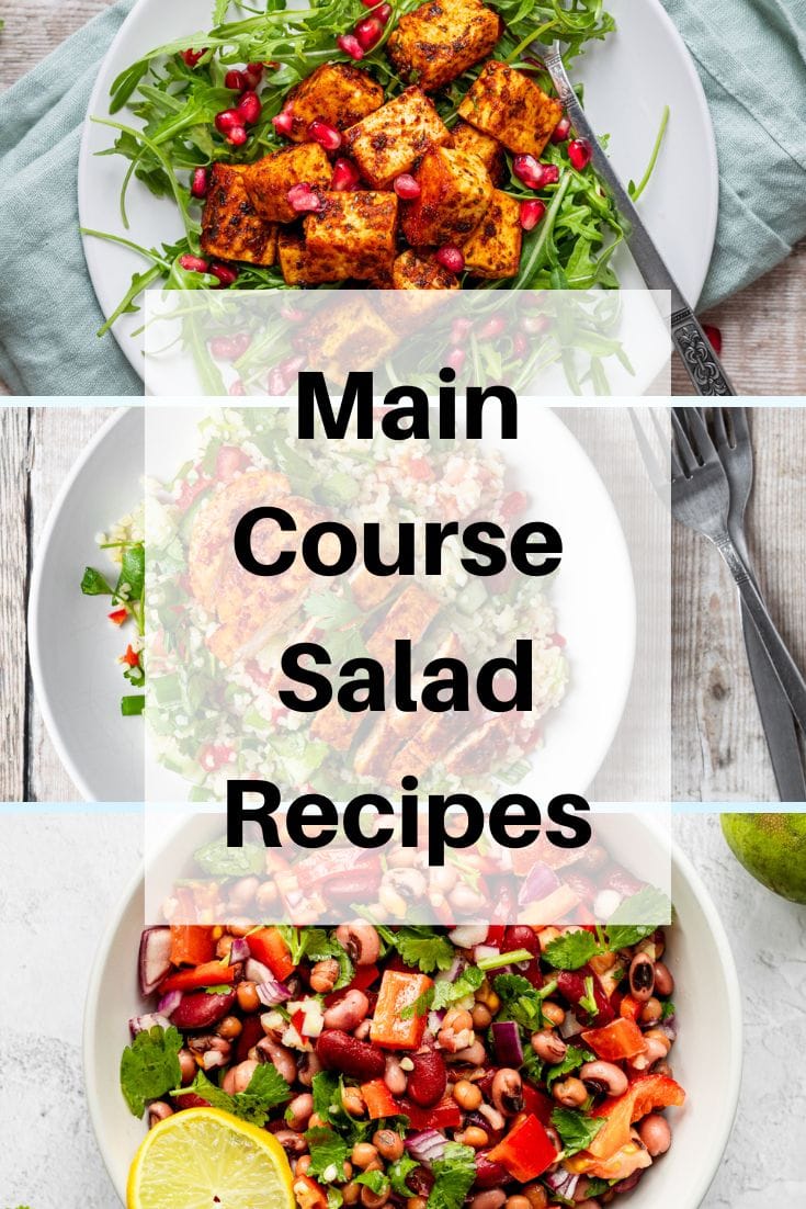 Main meal salad recipes pin image