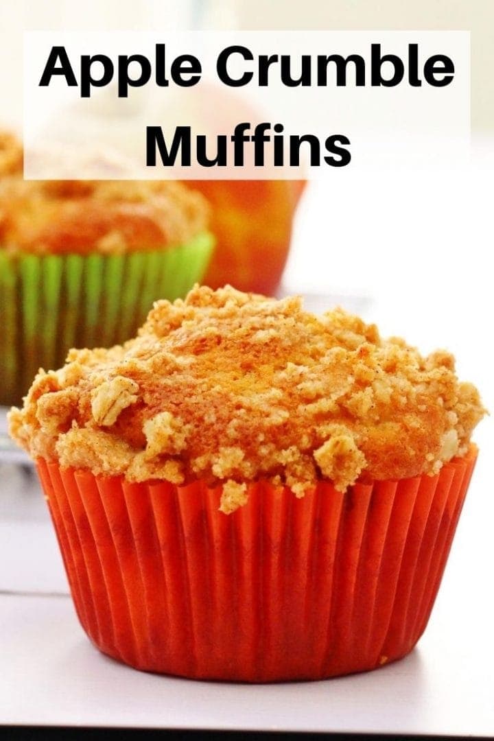Apple crumble muffins pin image