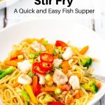 Pollock and noodle stir fry pin image
