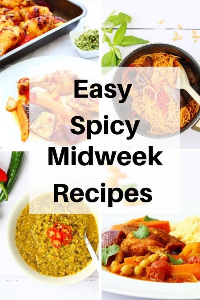 easy spicy midweek recipe pin image