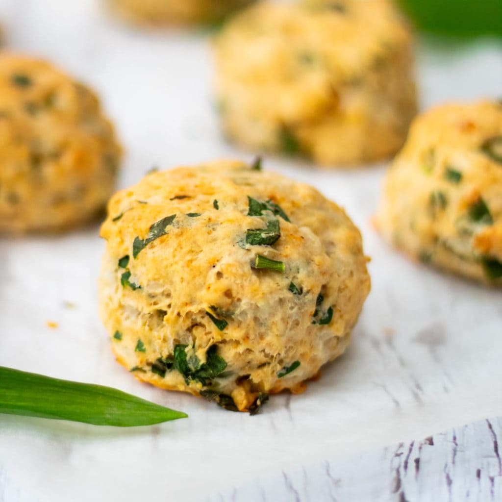 Wild garlic scones